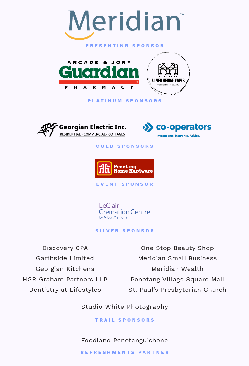 A list of sponsors for Walk this way 3.0